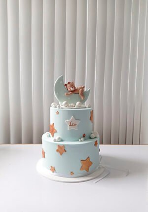 Cake Baby Shower Osito en Luna